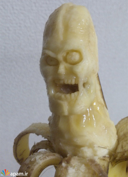 کنده کاری بر روی میوه,Scary Banana Carvings,apam.ir