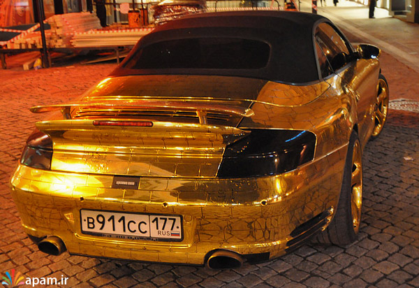 ماشین های طلایی در مسکو,عکس,Golden cars,apam.ir