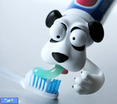 ایده های خلاقانه,Animal Toothpaste Heads,apam.ir