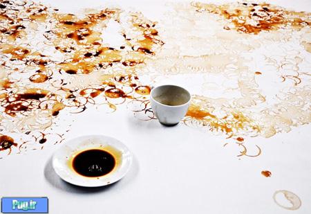 آثار هنری دیدنی,Coffee Stain Art