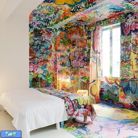 طراحی مدرن,Graffiti Hotel Room