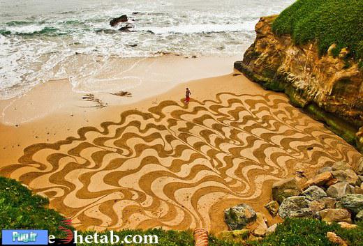 هنر نمایی خارق العاده یک مرد در کنار ساحل +عکس 