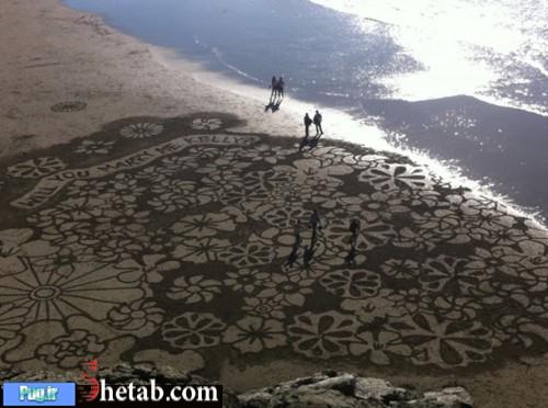 هنر نمایی خارق العاده یک مرد در کنار ساحل +عکس 