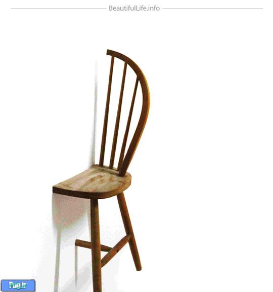  استفاده از صندلی چوبی به عنوان قفسه کتاب