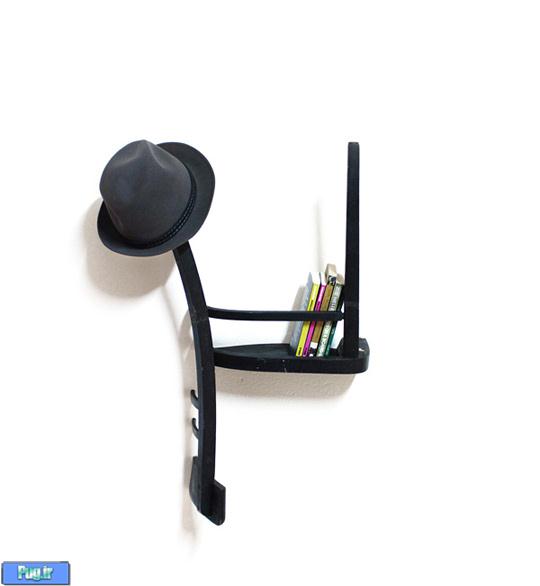  استفاده از صندلی چوبی به عنوان قفسه کتاب