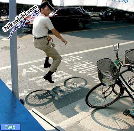 تصاویری جالب از دوچرخه‌های نامرئی