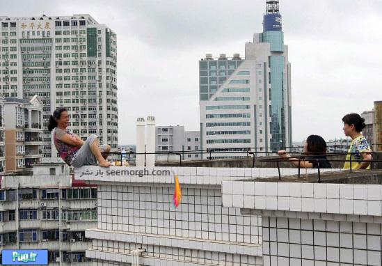 تصاویری از تلاش یک زن قاتل برای خودکشی و پریدن از ساختمان بلند!