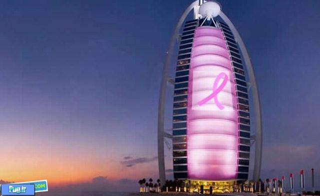 برج العرب دبی صورتی می‌شود+عکس