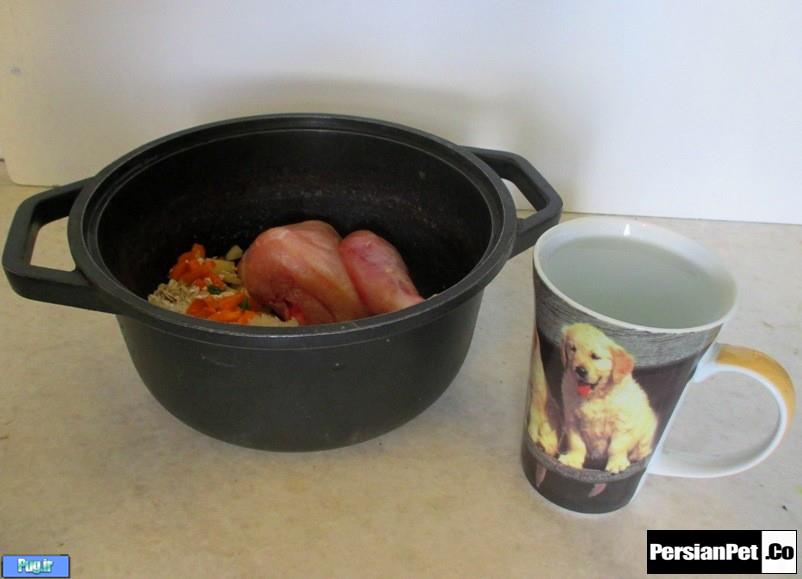 سوپ مرغ و سبزیجات برای سگ ها