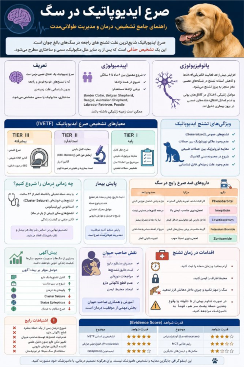 صرع ایدیوپاتیک در سگ؛ تشخیص، درمان، داروهای ضدصرع و پیش‌آگهی | راهنمای جامع دامپزشکی