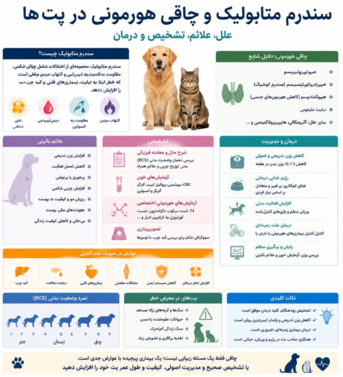 سندرم متابولیک و چاقی هورمونی در سگ و گربه | مدیریت و خطرات برای دامپزشکان