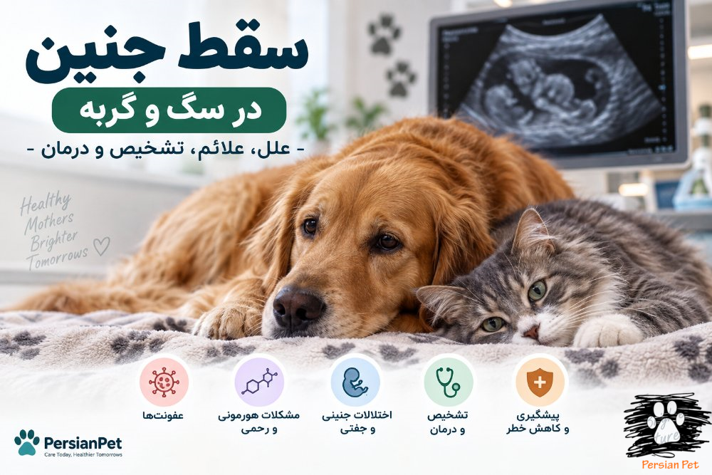 سقط جنین در سگ و گربه | علل، علائم، تشخیص و درمان از دست رفتن بارداری