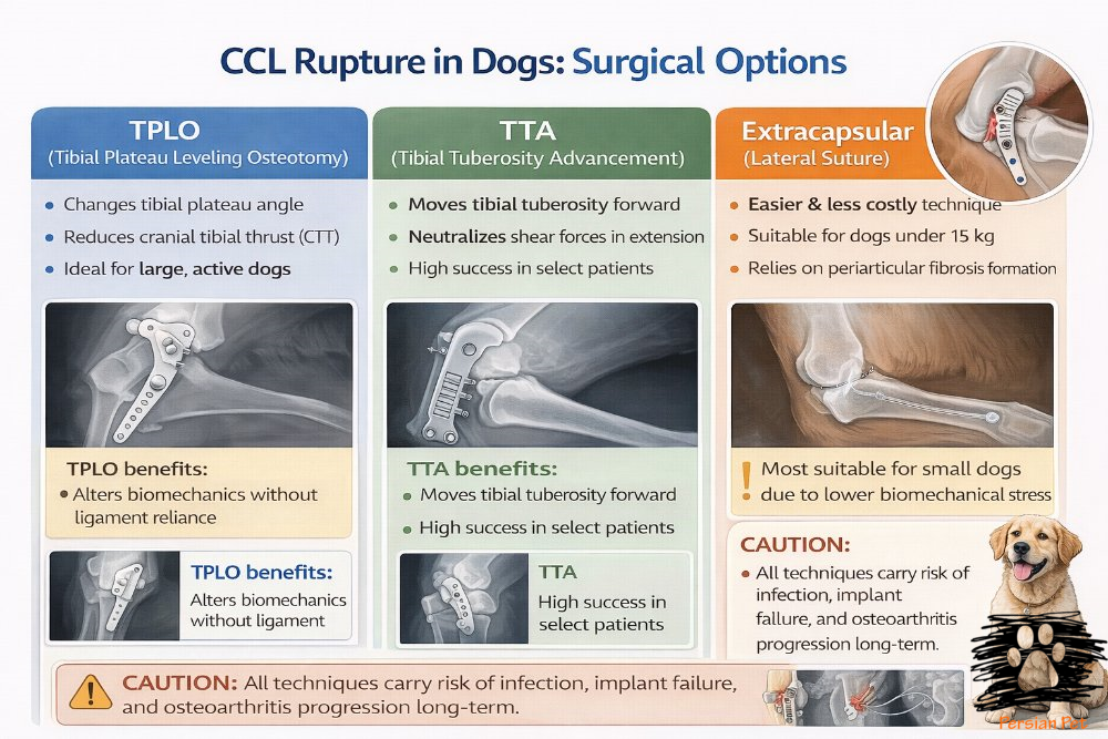پارگی رباط صلیبی سگ؛ TPLO یا TTA؟