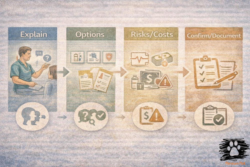 آموزش کلاینت قبل از درمان و رضایت آگاهانه در دامپزشکی