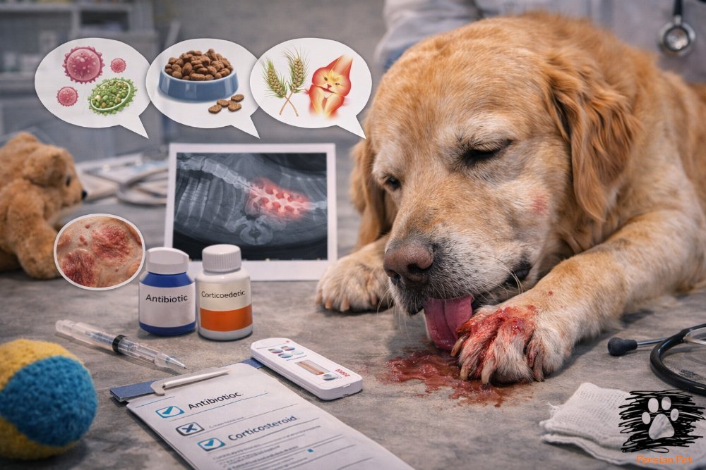 علل لیسیدن بیش از حد پنجه در سگ‌ها