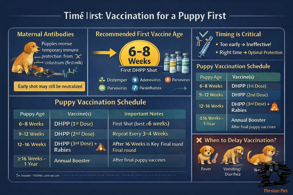 زمان مناسب اولین واکسن توله سگ