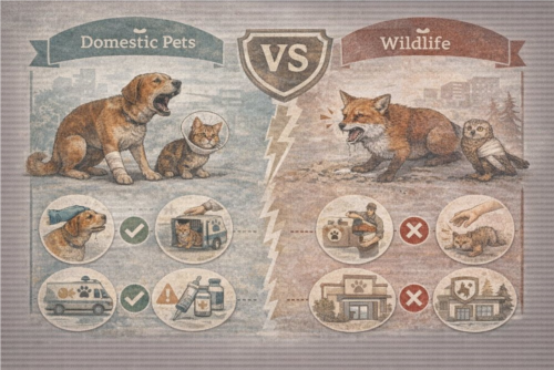 تفاوت برخورد با حیوان اهلی و حیات‌وحش آسیب‌دیده