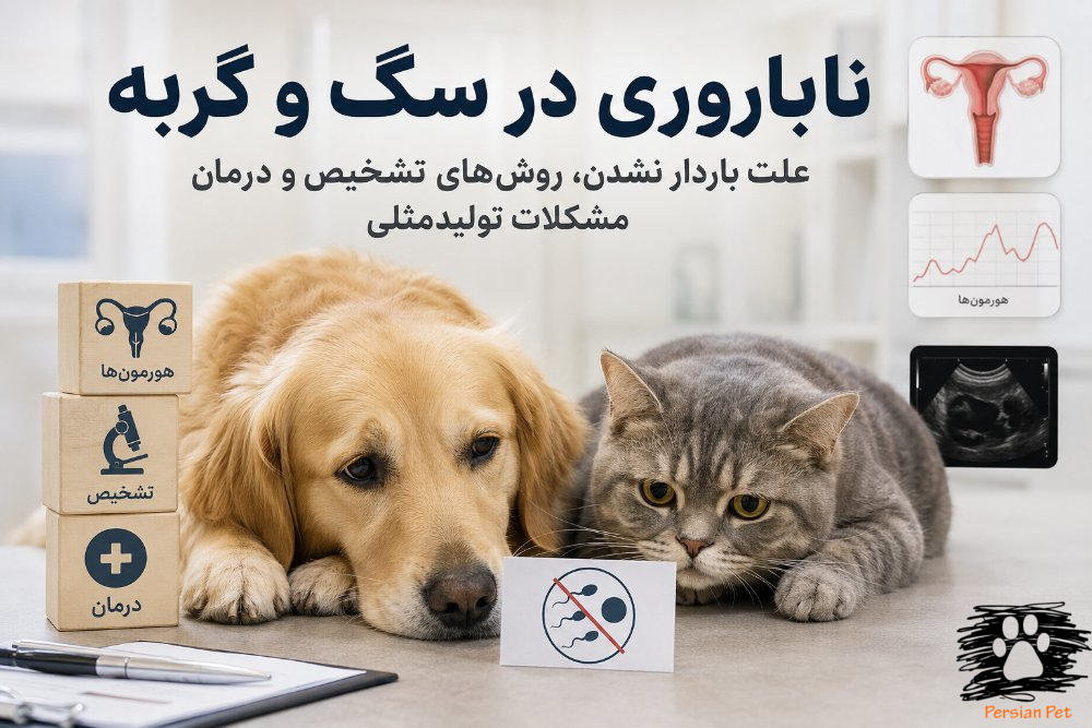 ناباروری در سگ و گربه | علت باردار نشدن، روش‌های تشخیص و درمان مشکلات تولیدمثلی