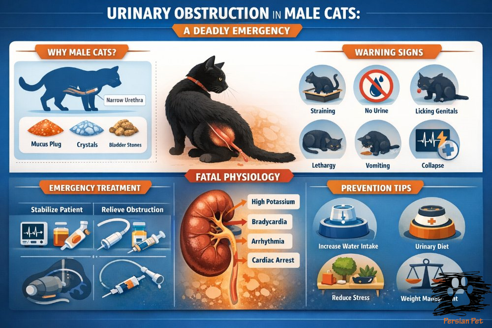 انسداد ادراری در گربه نر | اورژانس مرگبار