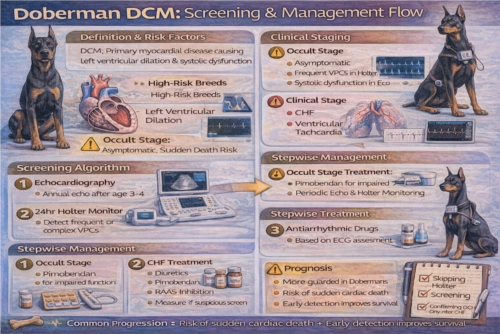 DCM در سگ‌های بزرگ‌نژاد (به‌خصوص دوبرمن/باکسر)