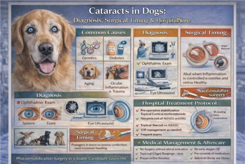 کاتاراکت در سگ‌ها؛ تشخیص، زمان جراحی و مدیریت درمانی