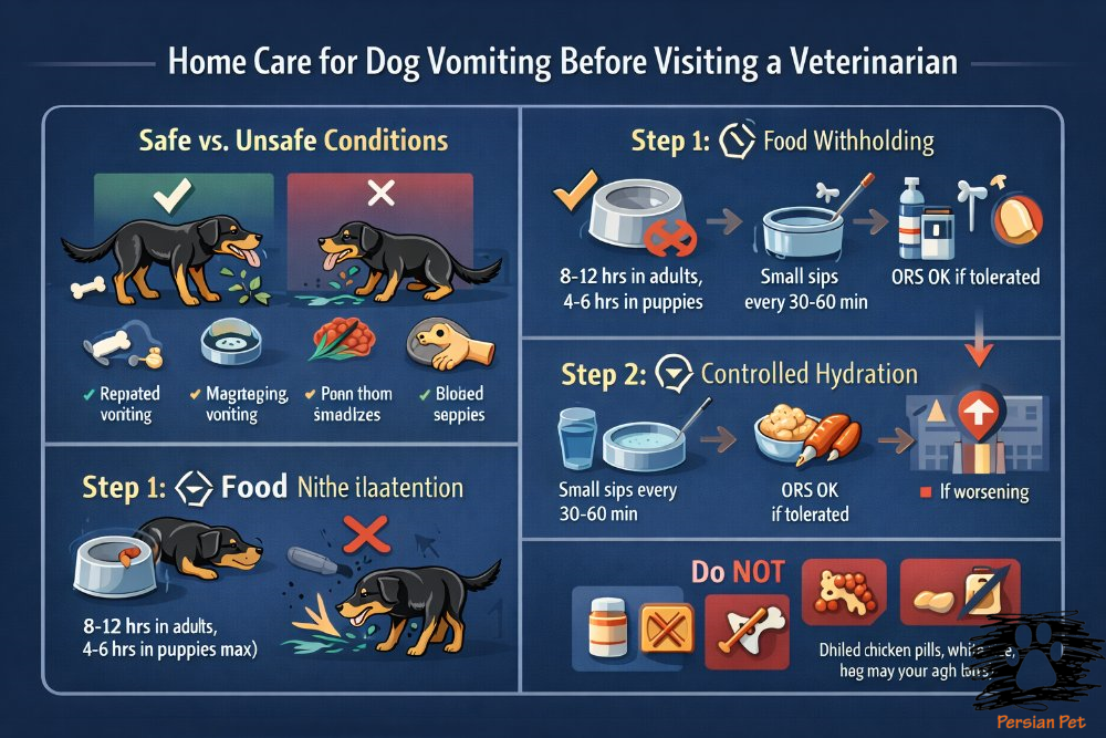 درمان خانگی استفراغ سگ قبل از مراجعه