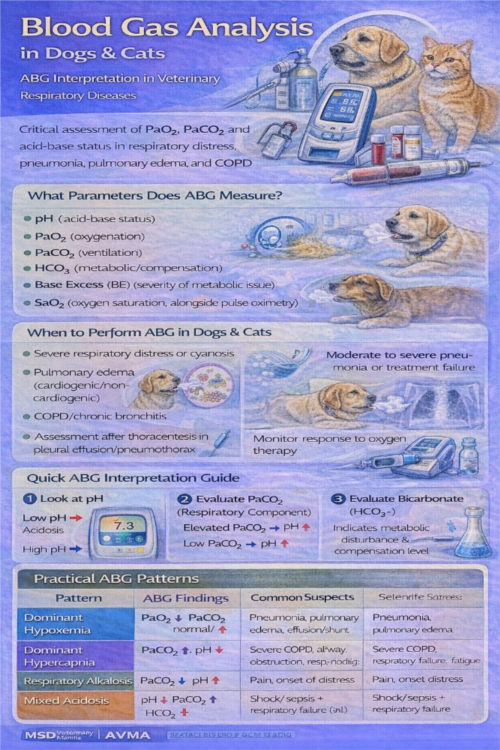 آنالیز گازهای خونی در سگ و گربه | تفسیر ABG تنفسی