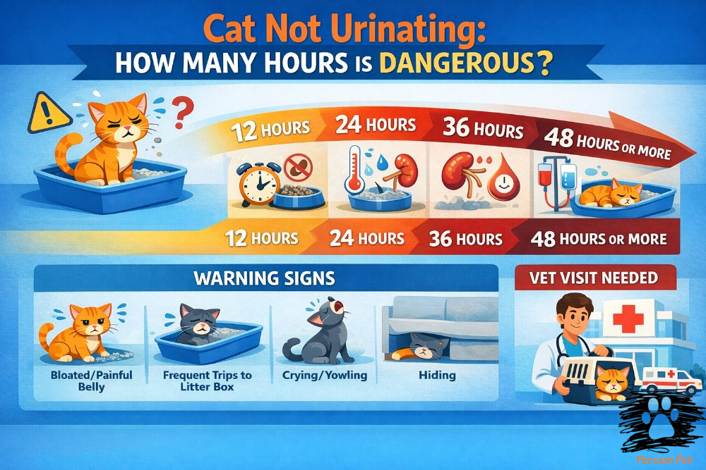 گربه ادرار نمی‌کند؛ چند ساعت خطرناک است؟