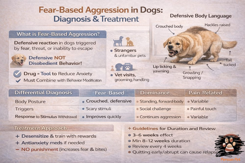 پرخاشگری ناشی از ترس در سگ‌ها؛ تشخیص و درمان