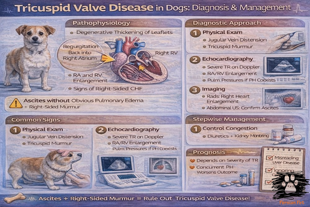 بیماری دریچه تریکوسپید در سگ؛ اندوکاردیوز راست