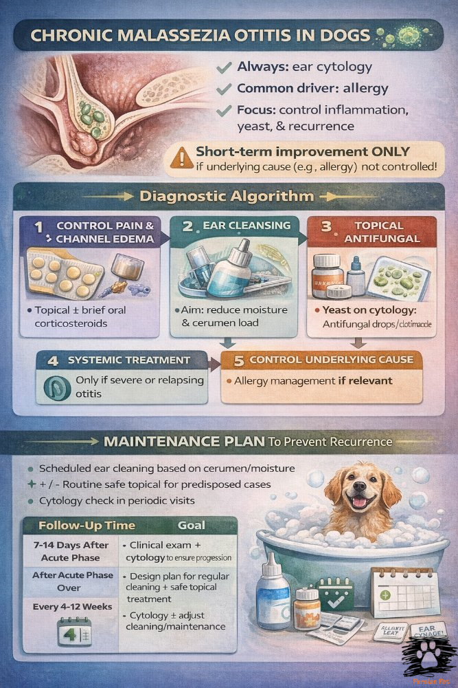 اوتیت مالاسزیایی مزمن در سگ‌ها؛ تشخیص و درمان هدفمند