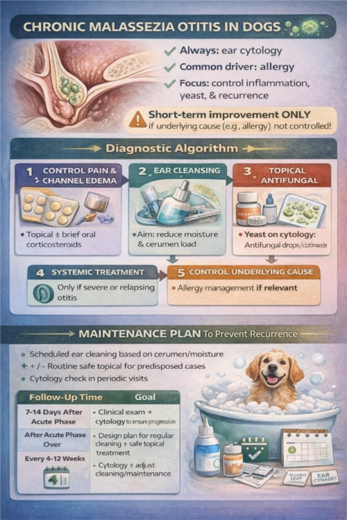 اوتیت مالاسزیایی مزمن در سگ‌ها؛ تشخیص و درمان هدفمند