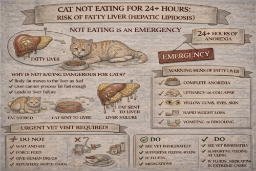 گربه غذا نمی‌خورد بیش از ۲۴ ساعت؛ خطر کبد چرب