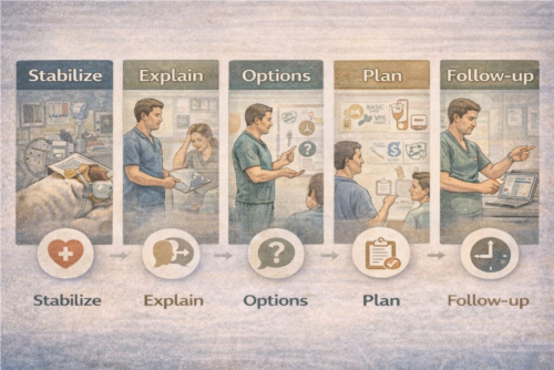 پروتکل ارتباط دامپزشک با صاحب حیوان بدحال؛ چک‌لیست، SOP و آموزش تیم