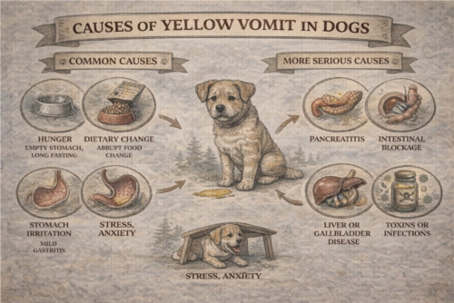 استفراغ زرد در سگ؛ علت‌ها، خطرات و زمان مراجعه به دامپزشک