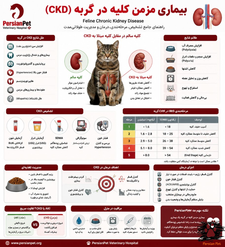 بیماری مزمن کلیه در گربه (Feline Chronic Kidney Disease - CKD)