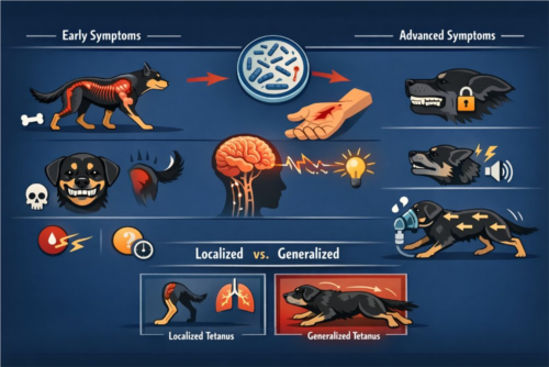 علائم بیماری کزاز در سگ