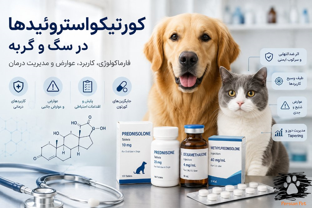 کورتیکواستروئیدها در سگ و گربه؛ فارماکولوژی، کاربرد، عوارض و مدیریت درمان