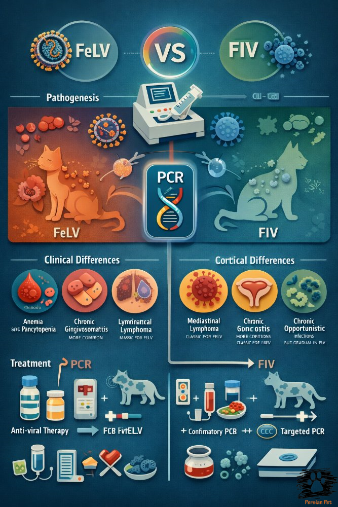 تشخیص افتراقی FeLV و FIV با PCR؛ رویکرد درمانی دامپزشکی