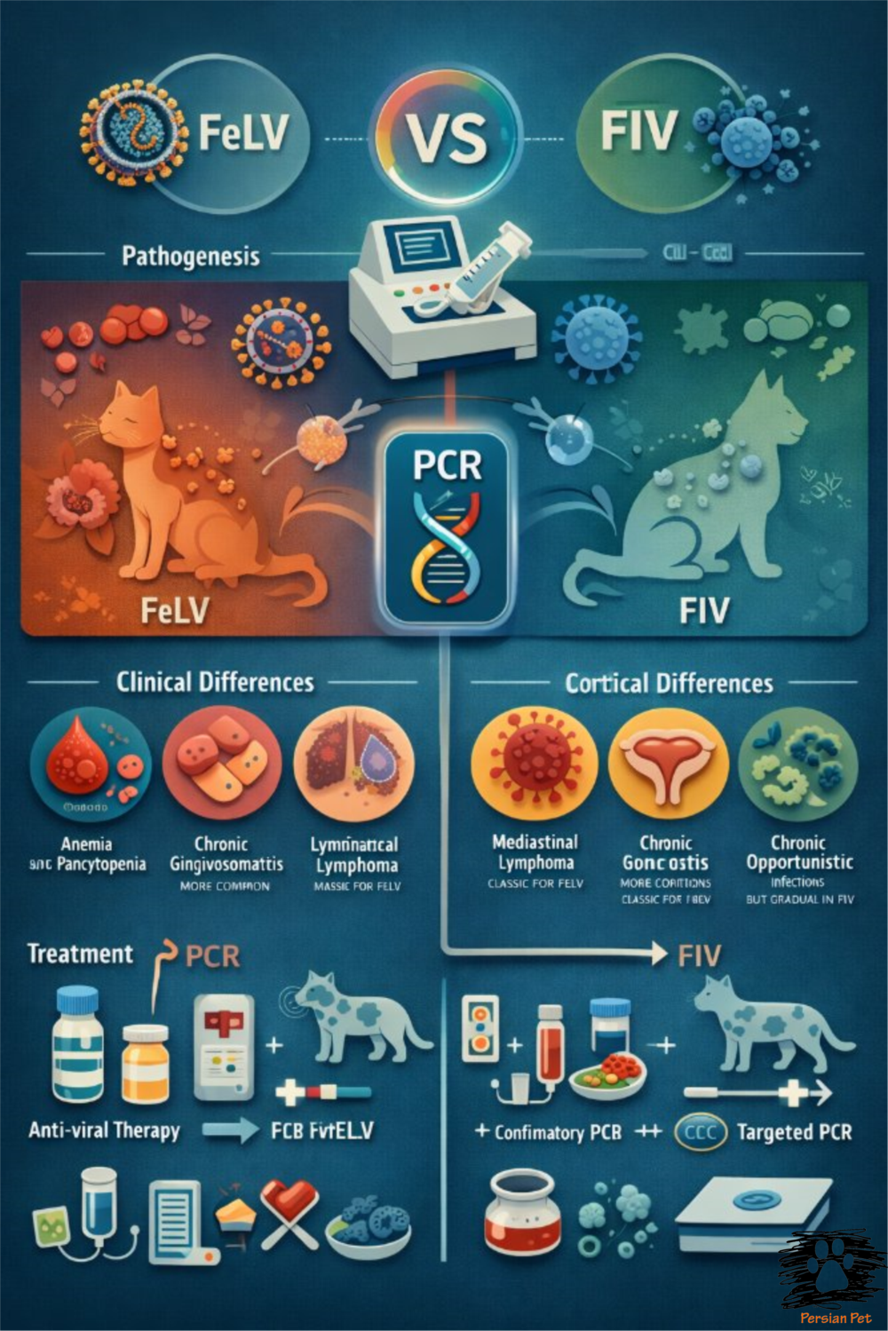 تشخیص افتراقی FeLV و FIV با PCR؛ رویکرد درمانی دامپزشکی