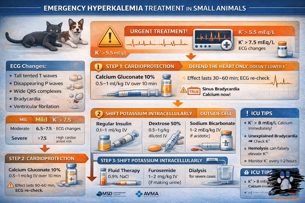 هیپرکالمی در حیوانات کوچک | درمان اورژانسی