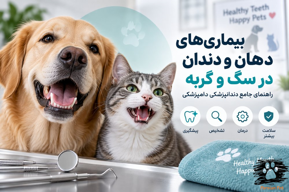 بیماری‌های دهان و دندان در سگ و گربه | راهنمای جامع دندانپزشکی دامپزشکی