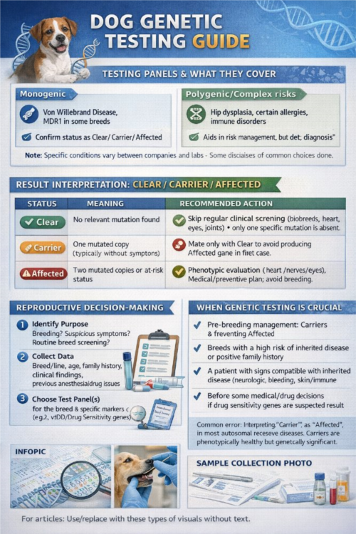 تست ژنتیک سگ‌ها؛ تفسیر و کاربرد کلینیکی