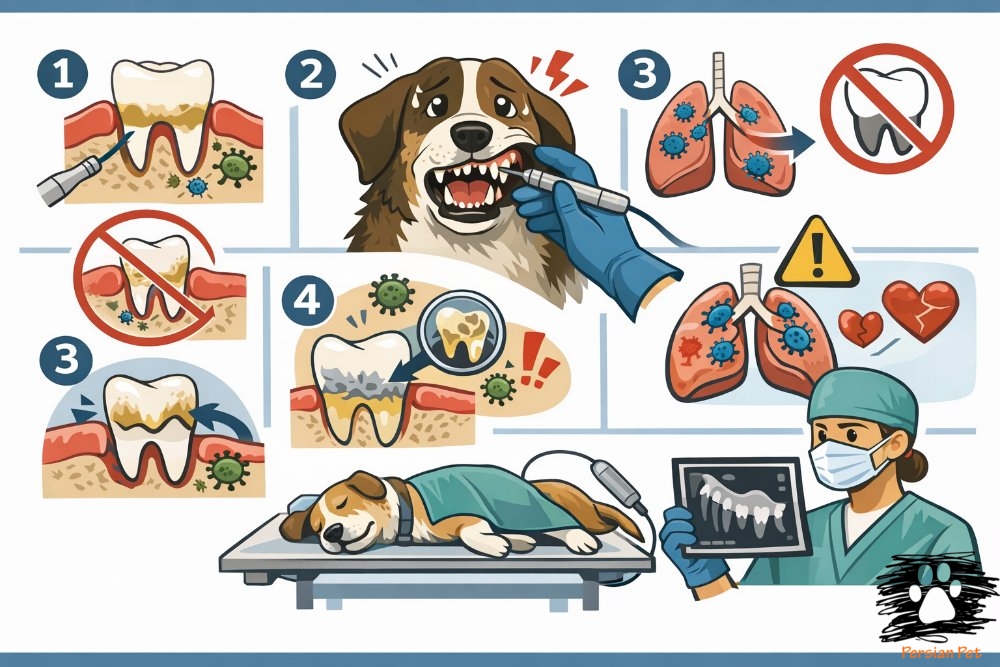تمیز کردن دندان سگ بدون بی‌حسی؛ خطر پنهان