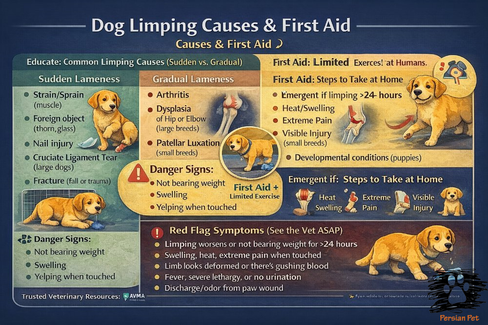 علت لنگیدن پای سگ و درمان اولیه