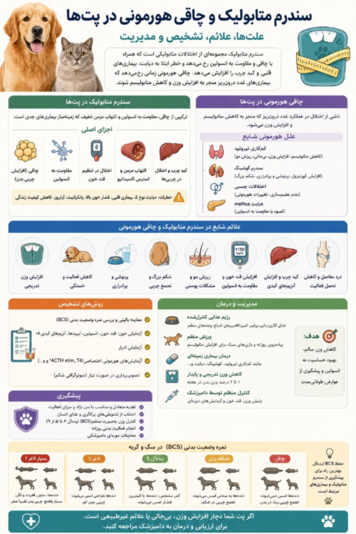 سندرم متابولیک و چاقی هورمونی در پت‌ها | تشخیص، مدیریت و پیشگیری
