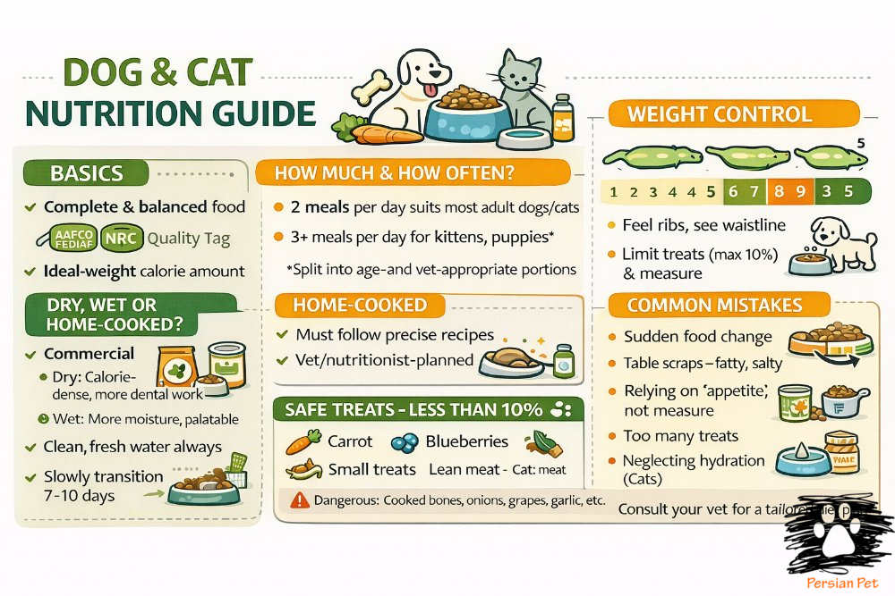 تغذیه صحیح سگ و گربه؛ راهنمای علمی و کاربردی