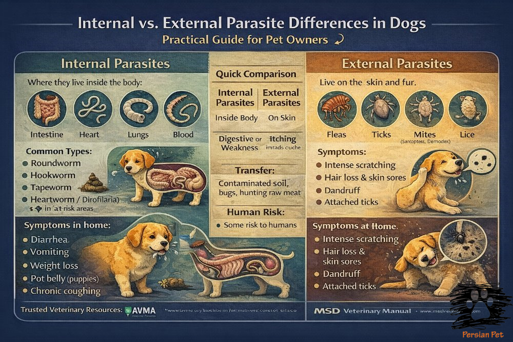 تفاوت انگل داخلی و خارجی در سگ‌ها