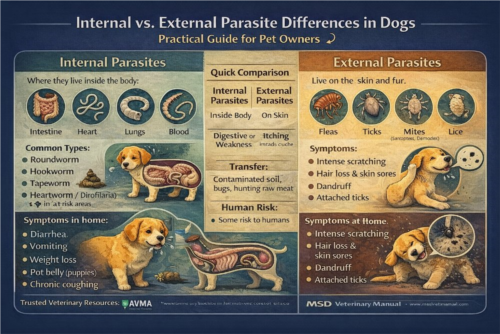 تفاوت انگل داخلی و خارجی در سگ‌ها