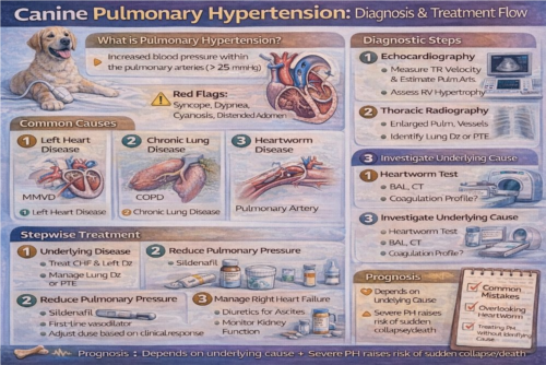 فشار خون ریوی در سگ؛ تشخیص و مدیریت علمی